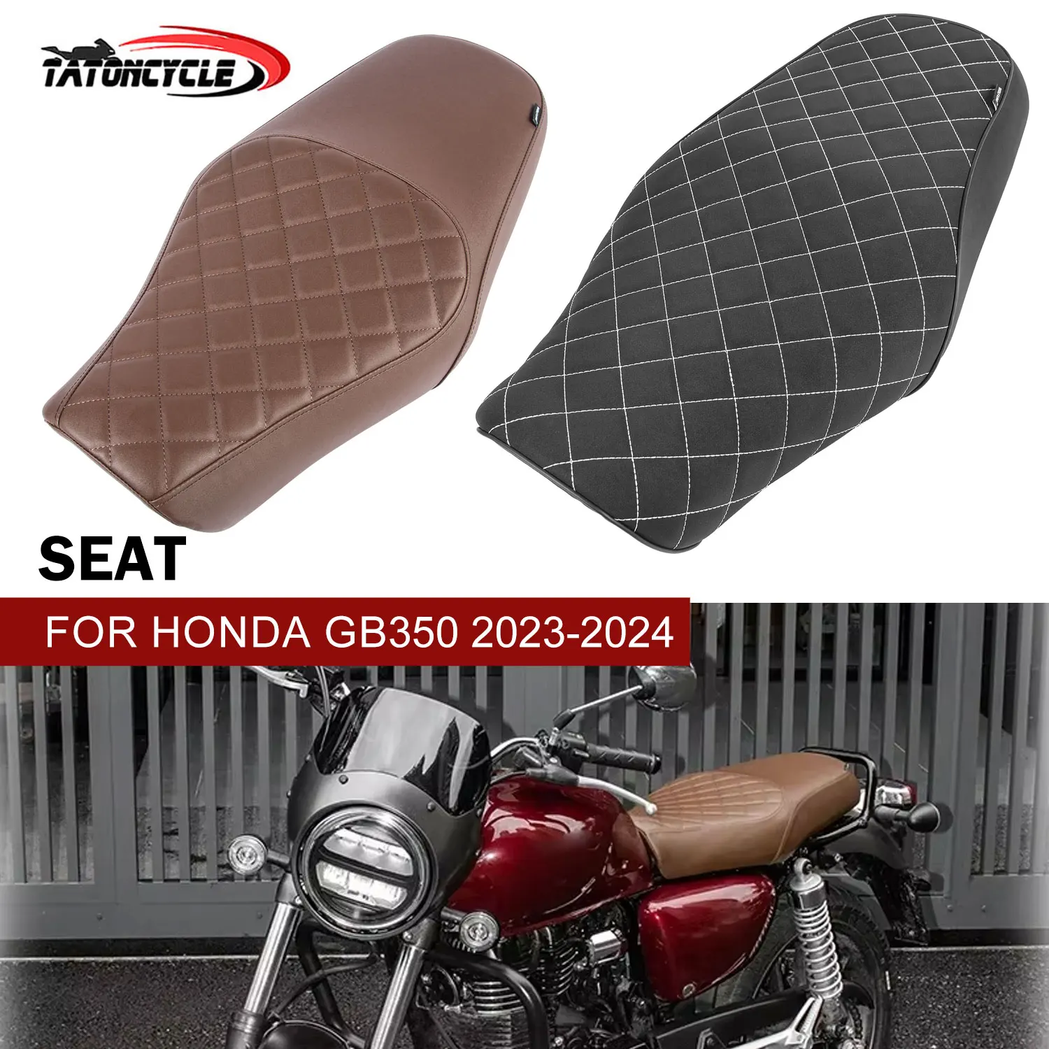 

Motorcycle Sitting cushion Seat Cover For Honda GB350 2023 2024 Passenger Driver Seat Cushion PU Material Buffer Anti-vibration