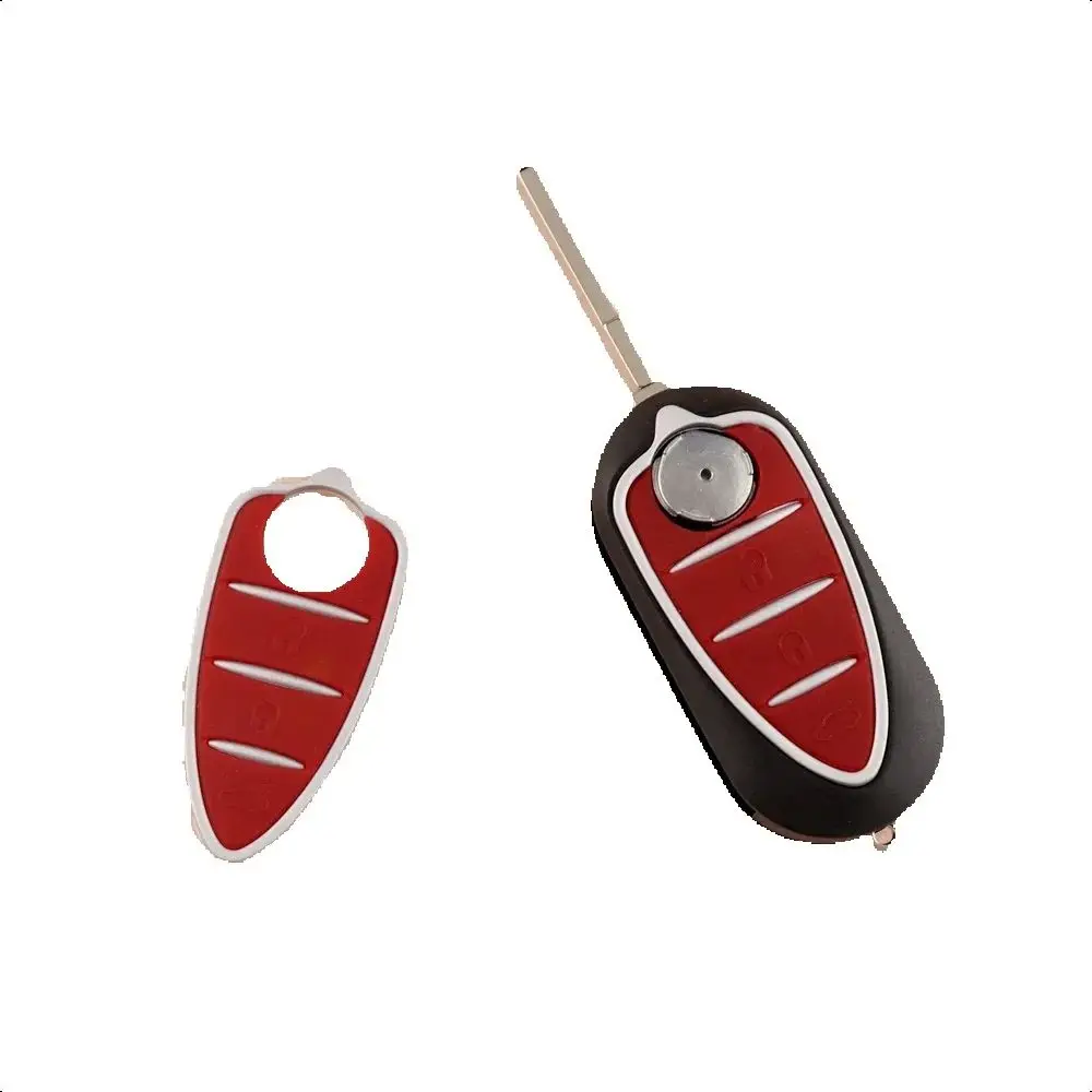 

YIQIXIN For Alfa Romeo Mito Giulietta 159 GTA Folding Remote Car Key Shell Cover Pad Replacement 3 Button Silicone Rubber Button