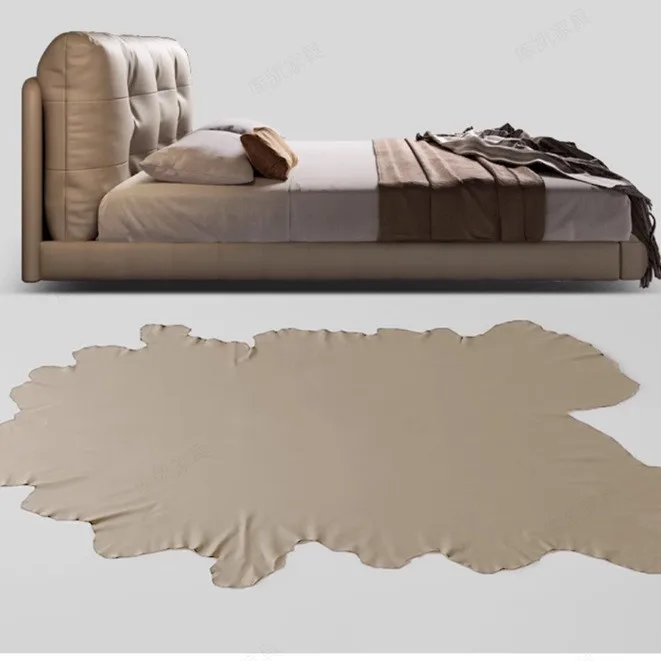 High-quality ambient light - top-of-the-line cowhide bed with floating lighting for compact bedrooms and modern homes