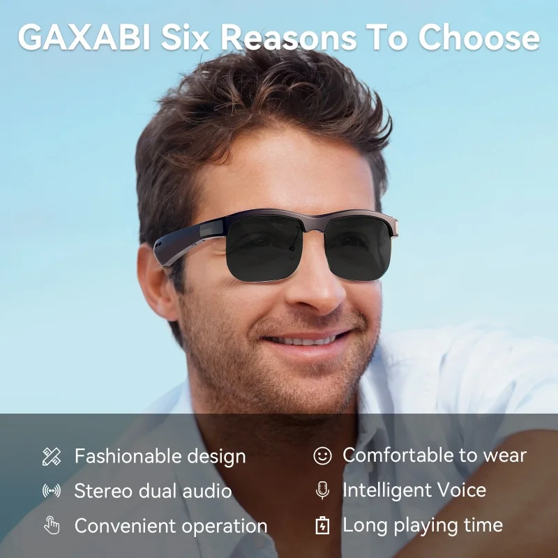 

Smart Bluetooth V5.3 Sunglasses for Men And Women Outdoor Sports Anti-Touch UV Protection HIFI Sound Technology Glasses Call Hea