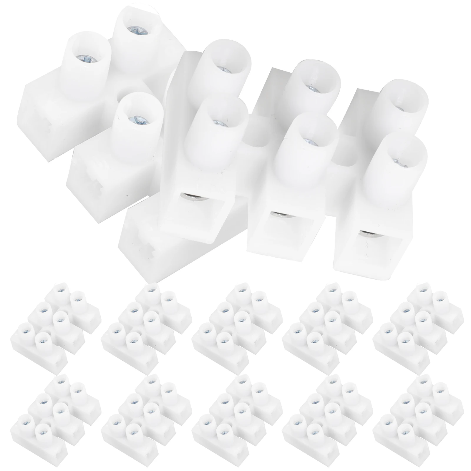 

100pcs Quick Connect Wire Connectors 10A 3P Screw Terminal Block High Conductivity Manganese Steel Spring PP Material Fireproof