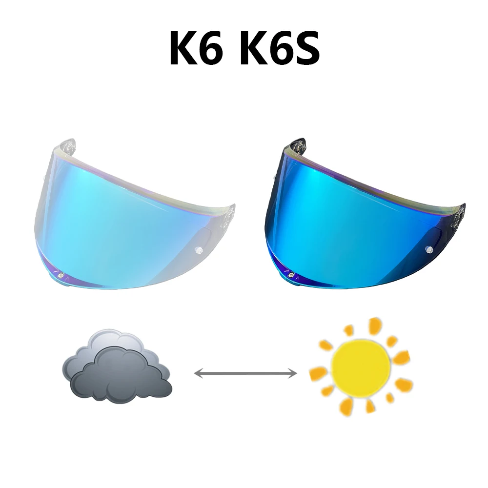 

Photochromic Blue K6 Helmet face Shield Visière Sunscreen Visera Casco Moto Gafas Sturmbrille