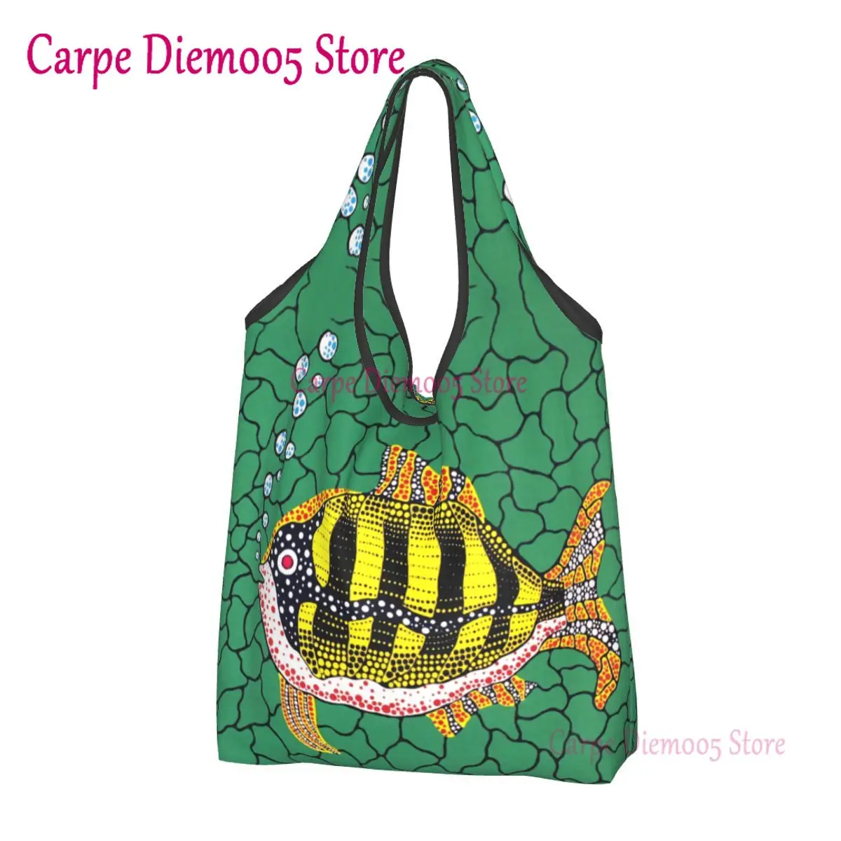 Kawaii Yayoi Kusama Abstract Art Shopping Tote Bags Portable Grocery Shoulder Shopper Bag