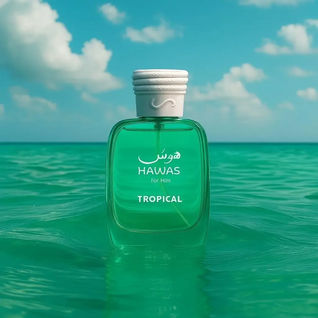 عطر Rasasi Hawas Tropical Eau De Parfum 100ml - كولونيا خشبية طازجة تدوم طويلاً للرجال، هدية عطلة فاخرة لعيد الميلاد