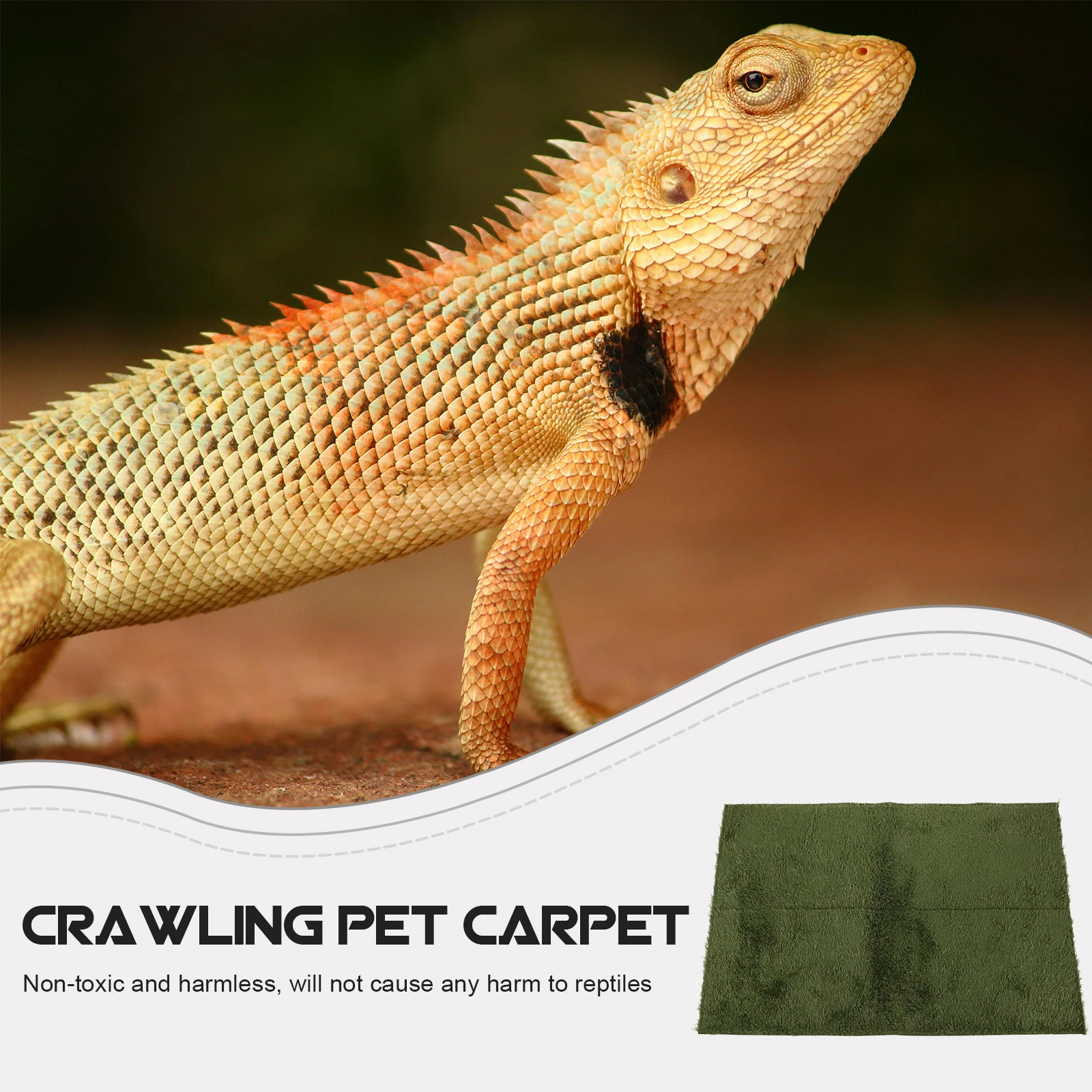 

Terrarium Fake Lawn Carpet Substrate Liner For Snake Lizard Tortoise Cage Reusable Pet Mat Reptile Accessories