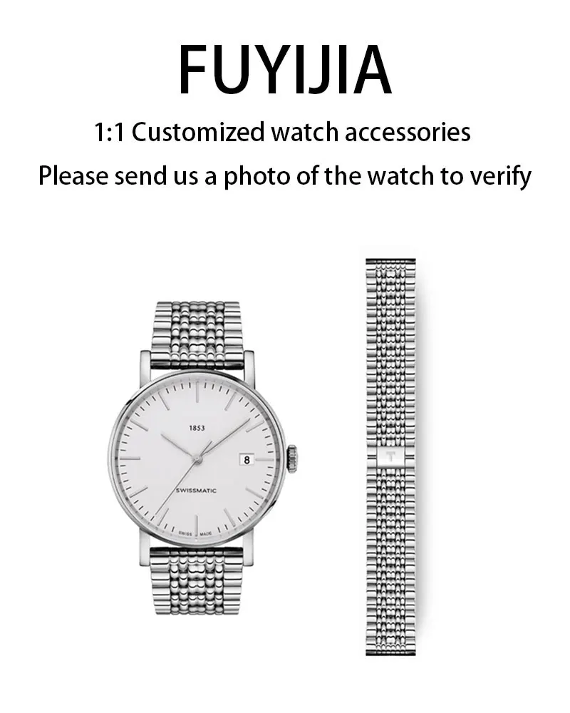 FUYIJIA ผู้ชาย T-iss-ot T109 Original นาฬิกา 21 มม.19 มม.15 มม.อินเทอร์เฟซสแตนเลสเครื่องประดับสร้อยข้อมือหัวเข็มขัด