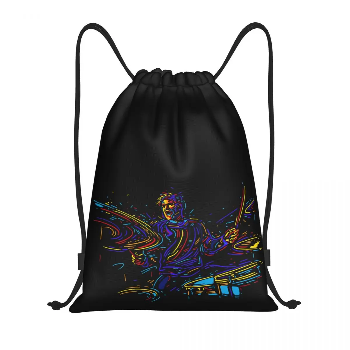 Play That Beat Drums 5 Novelty Drawstring Bags Gym Bag Drawstring Backpack Comfortable Backpack Graphic