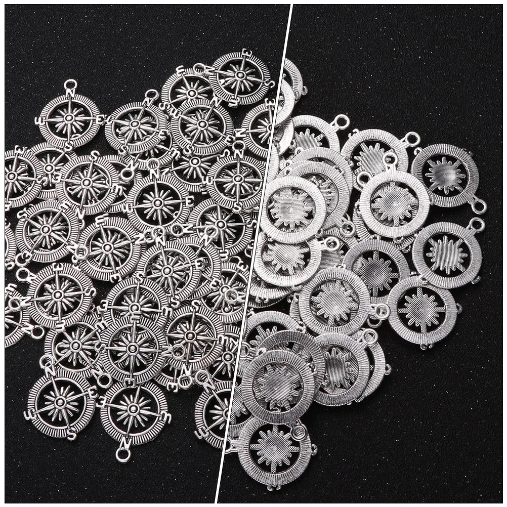 

100pcs Compass Accessories Alloy Pendants Diy Jewelry Making Craft For Graduation Party Wedding Decor Charm Set