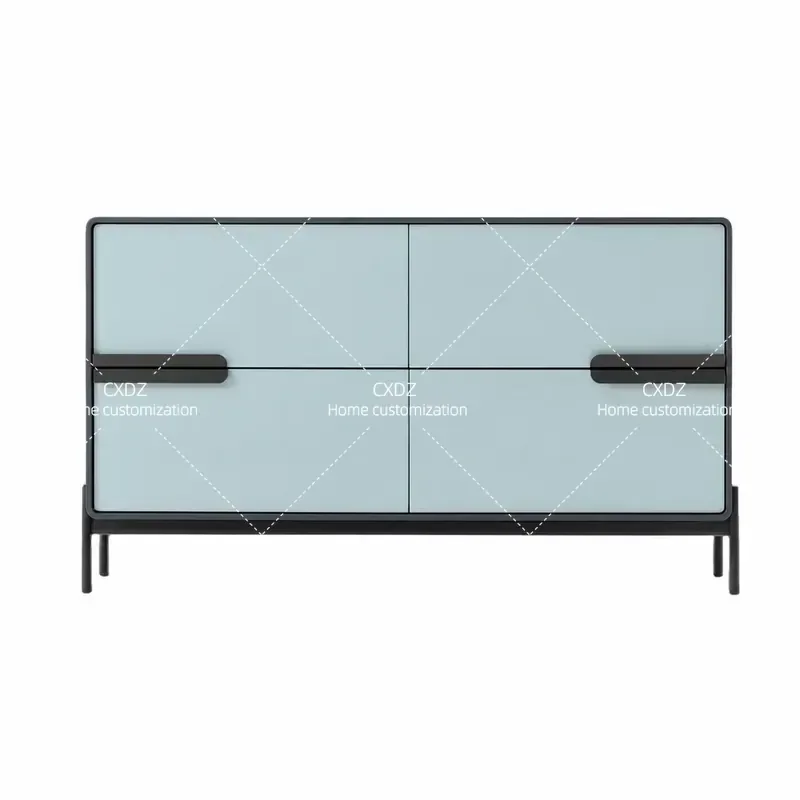 Modern Piano Finish Dining Side Cabinet Art Entrance Storage Unit Simple Multifunctional Tea Locker Complete