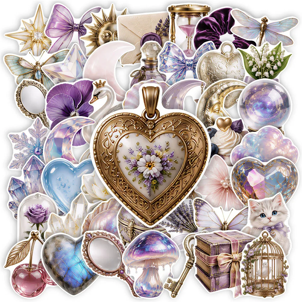 10/30/50pcs Vintage Magic Witch Crystal Cartoon Aesthetic Stickers Waterproof Graffiti Skateboard Phone Case Laptop