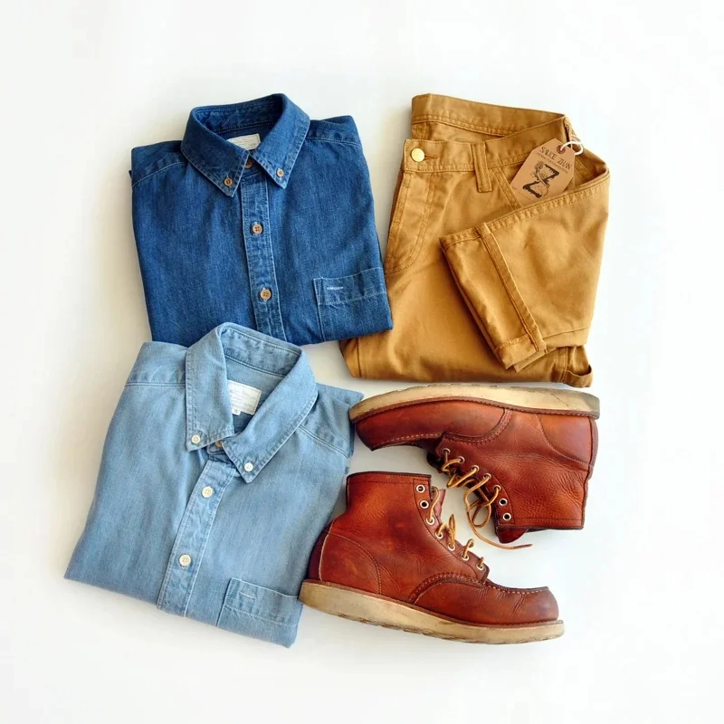 

SauceZhan Men's Chambray irt Long Sve Denim irt Thi Wide Fit Spring Season Collar Nine Points Sve Spring 2025