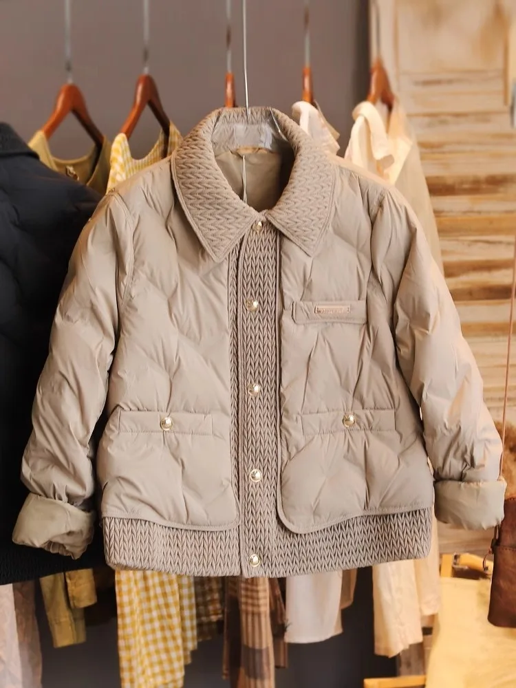 فريد الوردي طوق القطن Jaet الرجال النساء Faionable Agel الخريف الشتاء معطف الكورية Sle فضفاضة تناسب طويلة Sve