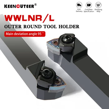 WWLNR2020 WWLNR2525  WWLNR3232 Suporte de ferramenta de giro externo, WNMG inserções para inserções da segunda guerra mundial, WWLNR kit de ferramentas de corte cnc