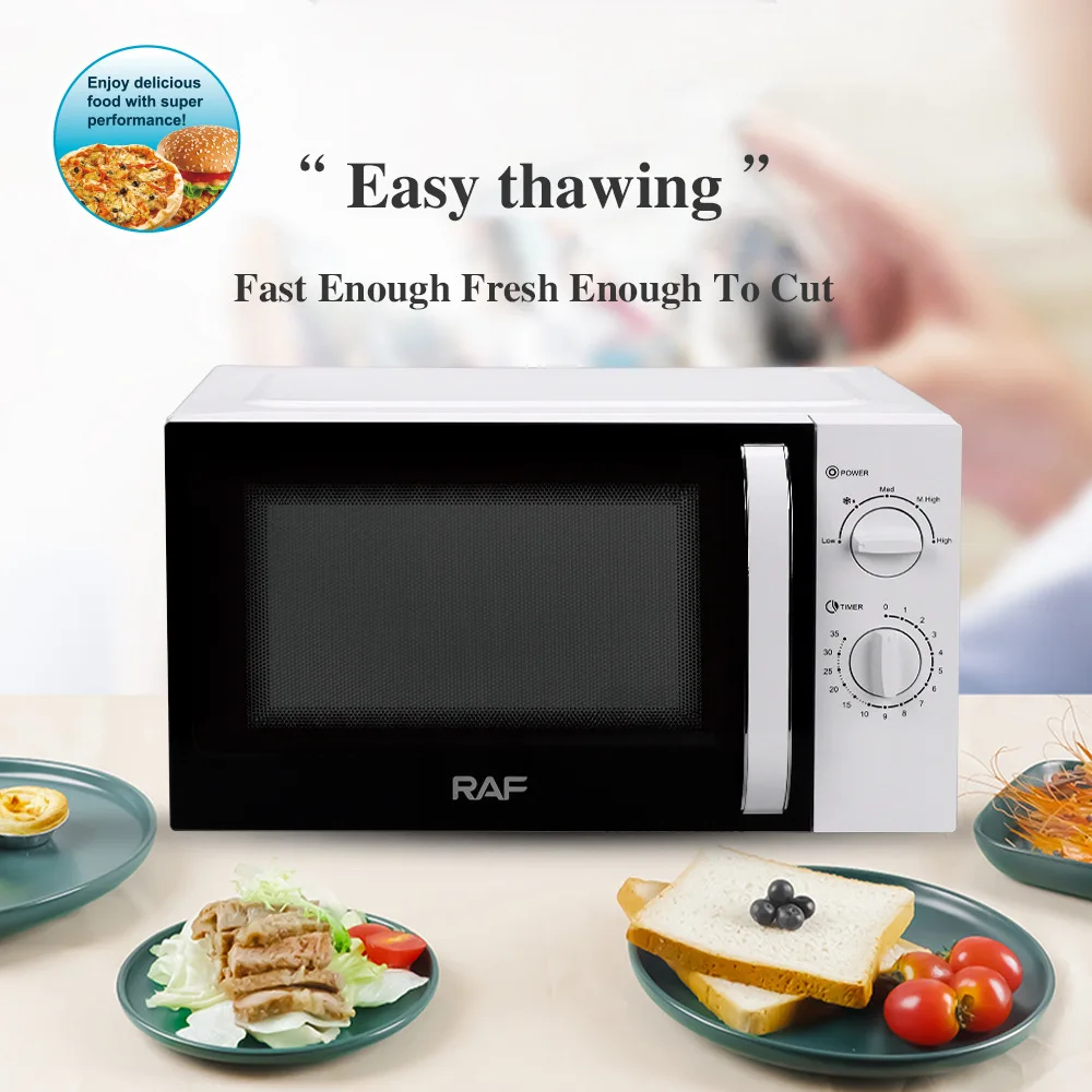 800W Microwave oven Household Quick Light Wave Turntable Visual Microwave oven 23L Fast Multi-stage Cooking White