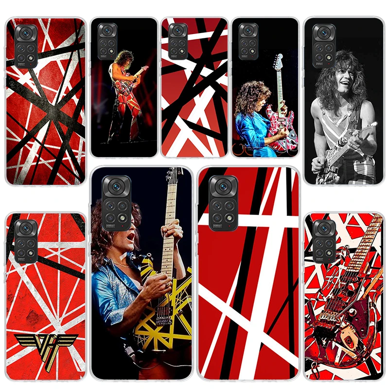 Eddie Van Halen Graphic Guitar Phone Case For Xiaomi Redmi Note 13 12 12S 11 11S 10 10S 11E Pro Plus 11T 9 9S 8 8T 7 5 + Cover F