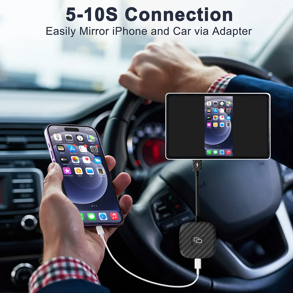 CarPlayจอแสดงผลกระจกรถอะแดปเตอร์แบบมีสายCarplay Mirror Dongle AppleรถสําหรับOEMแบบมีสายCar Play Mirroring Converter