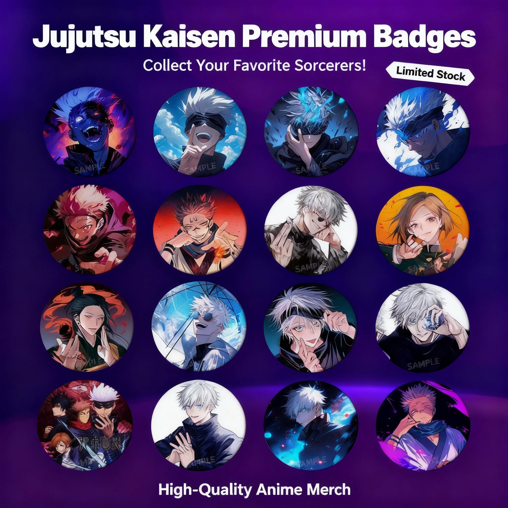

New Jujutsu Kaisen Badge Gojo Satoru Geto Suguru Inumaki Toge Anime Pin Brooch Wholesale Merchandise Accessories Collection