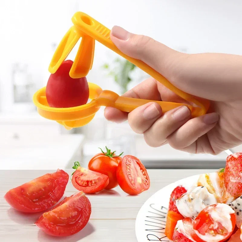

Hot Tomato Slicer Cutter Grape Tools Cherry Kitchen Pizza Fruit Splitter Artifact Small Tomatoes Accessories Manual Cut Gadget
