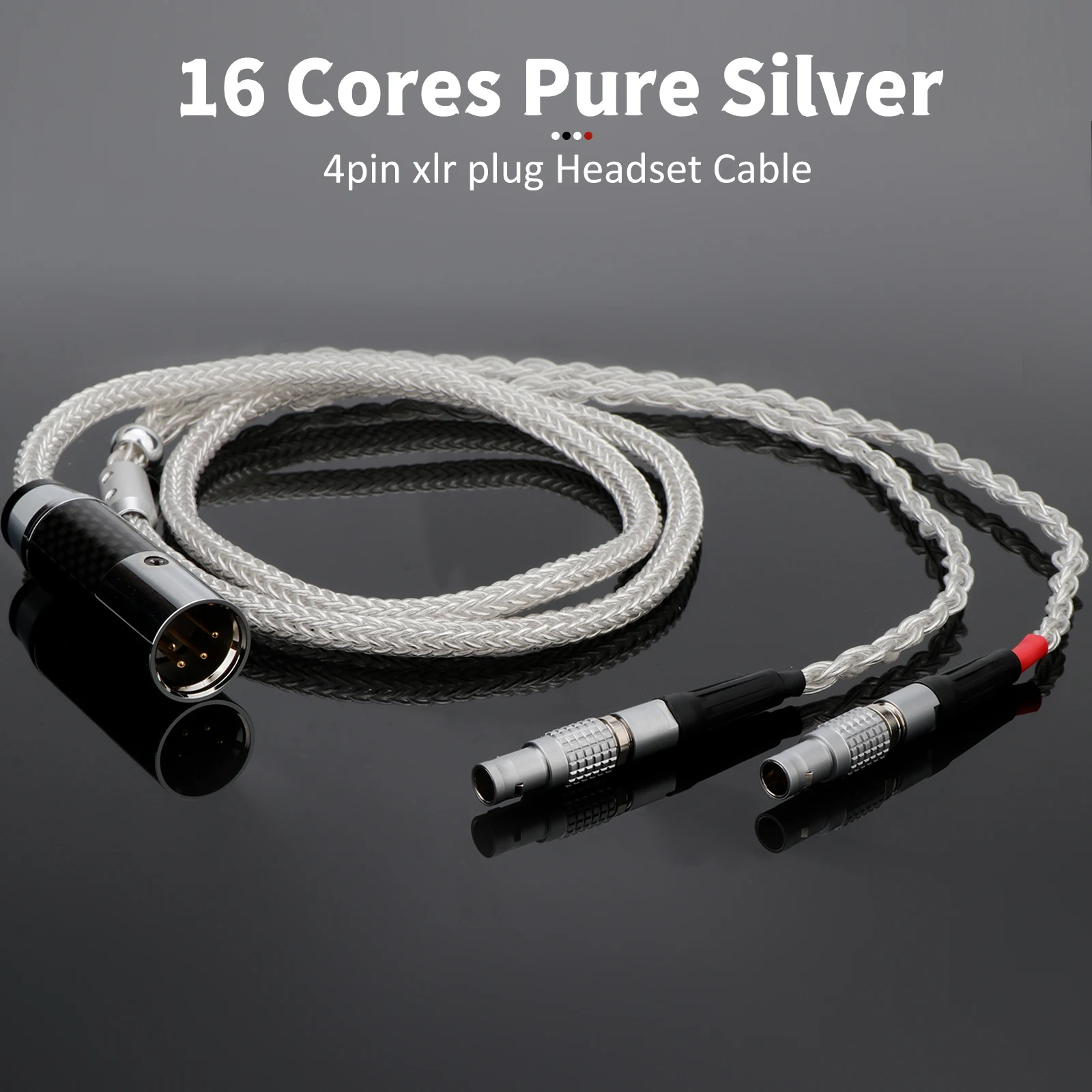 High-end 100% Pure Silver Headphone Update Cbale with 4pin XLR Plug Cable for Focal Utopia Fidelity Circumaural Earphone