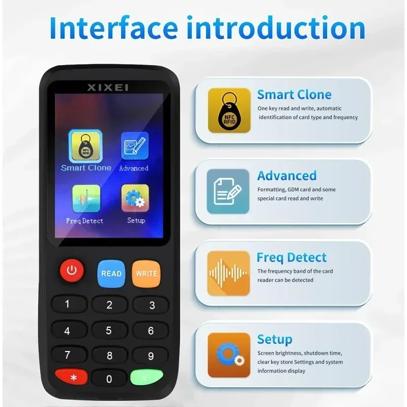 RFID Duplicator X7 Reader Writer 13.56MHz 125KHz NFC Copier Decoder IC ID Cloner for M1 1K Ntag213 215 T5577 UID FUID UFUID