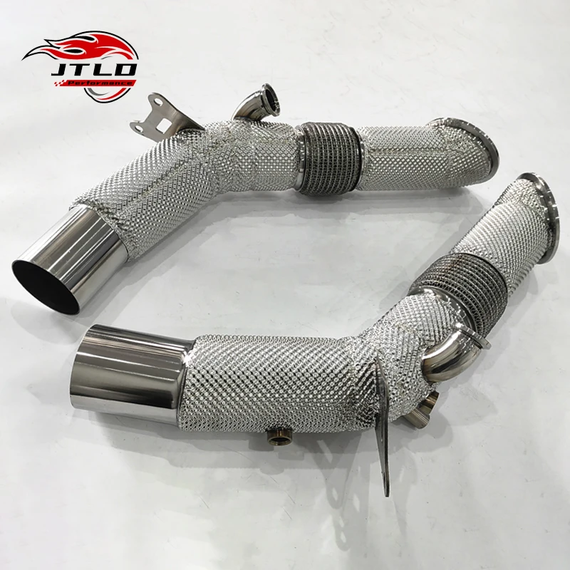 JTLD Stainless Steel Exhaust Downpipe For Ferrari SF90 Straight Pipe With Heat Shield 4