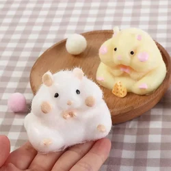 Cute Hamster Squeeze Toy - Silicone TPR Fidget Sensory Stress Relief Gift for Kids & Adults, Fun Decompression Pinch Toy