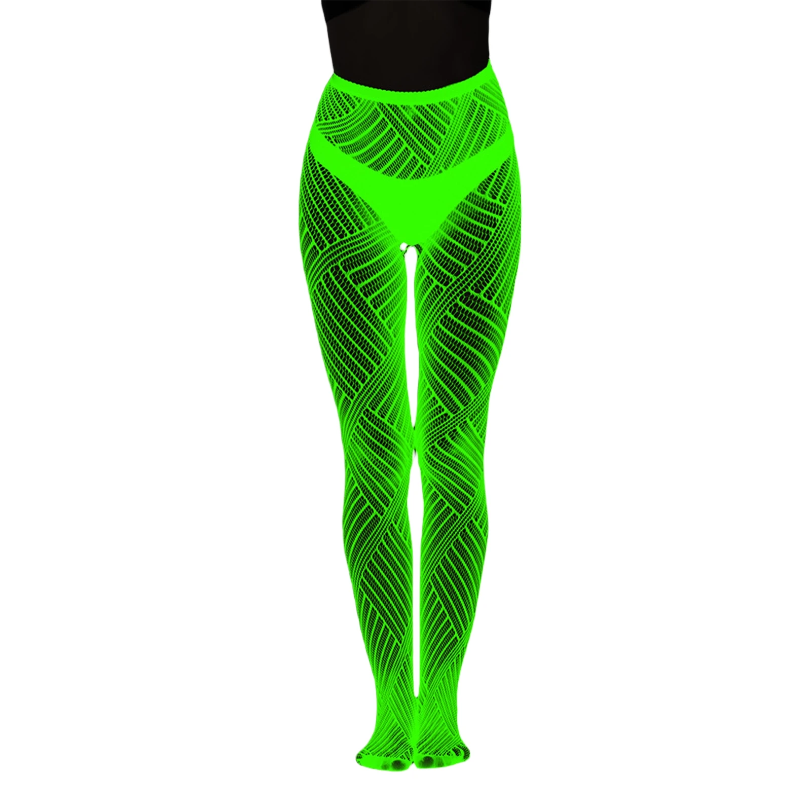 Women's Sexy Fluorescent Pantyhose Halloween Glow-in-the-dark Fishnet Stockings Fashionable Green Glow In The Dark Tights