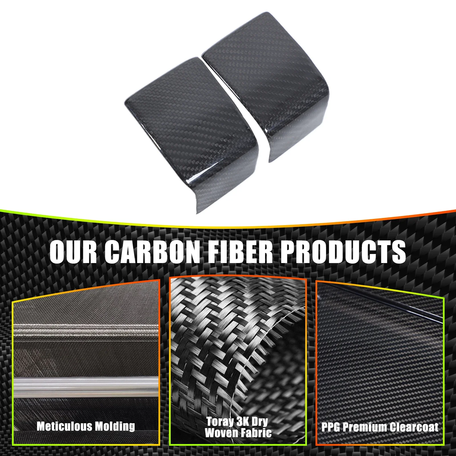 For Lotus EMIRA 2021-2023 glass lifting rear cover sticker, lifting window button position sticker, real carbon fiber 2pcs