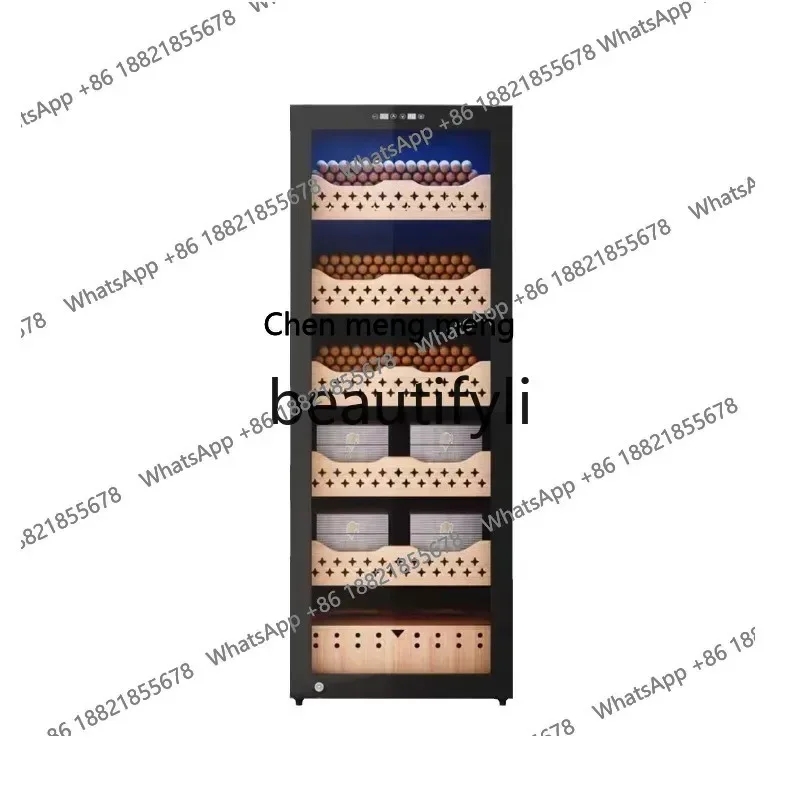 S26 Constant temperature and humidity compressor refrigeration glass door display cabinet single temperature cedar wood shelf