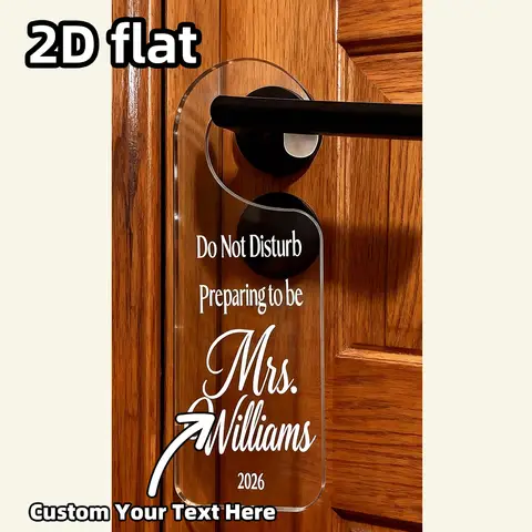 Personalized Acrylic Door Hanger Custom Name Do Not Disturb Sign Preparing To Be Mrs Wedding Bridal Suite Door