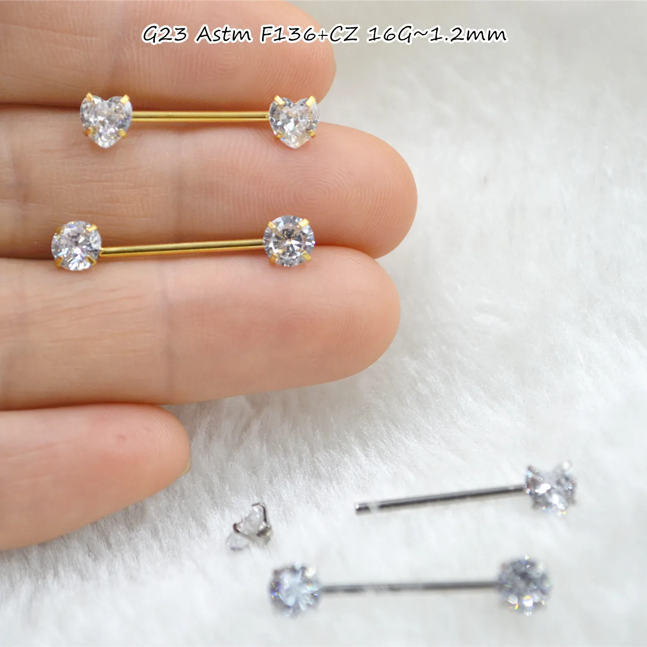 LOT20pcs  G23 Astm F136 Tongue Ring Bar Nipple Barbells Body Piercing 16G~1.2mm NEW Arrived