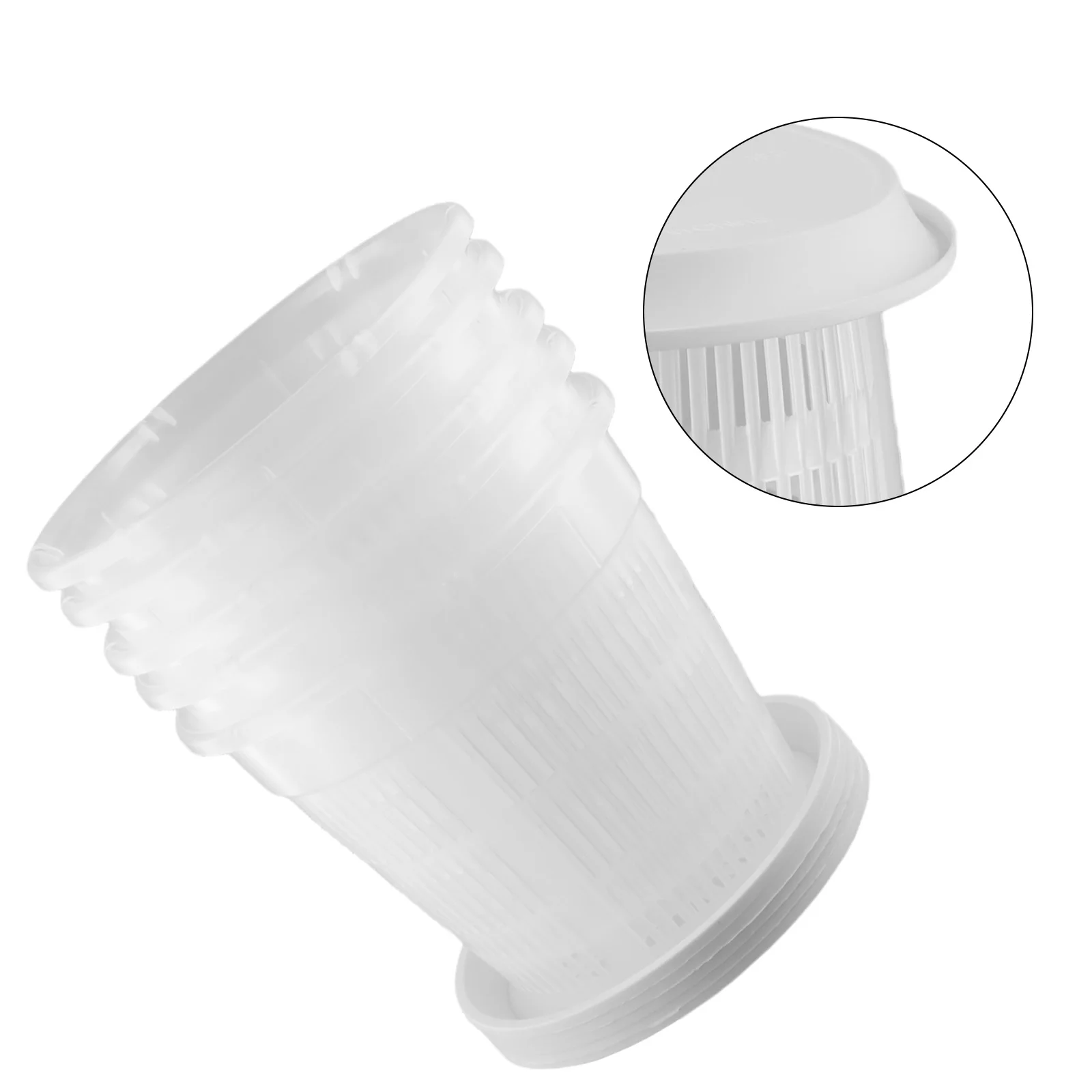Flower Pot With Saucers Clear Flower Pot Indoor Decor Multiple Uses Stable Saucers Drainage Holes Indoor Plants