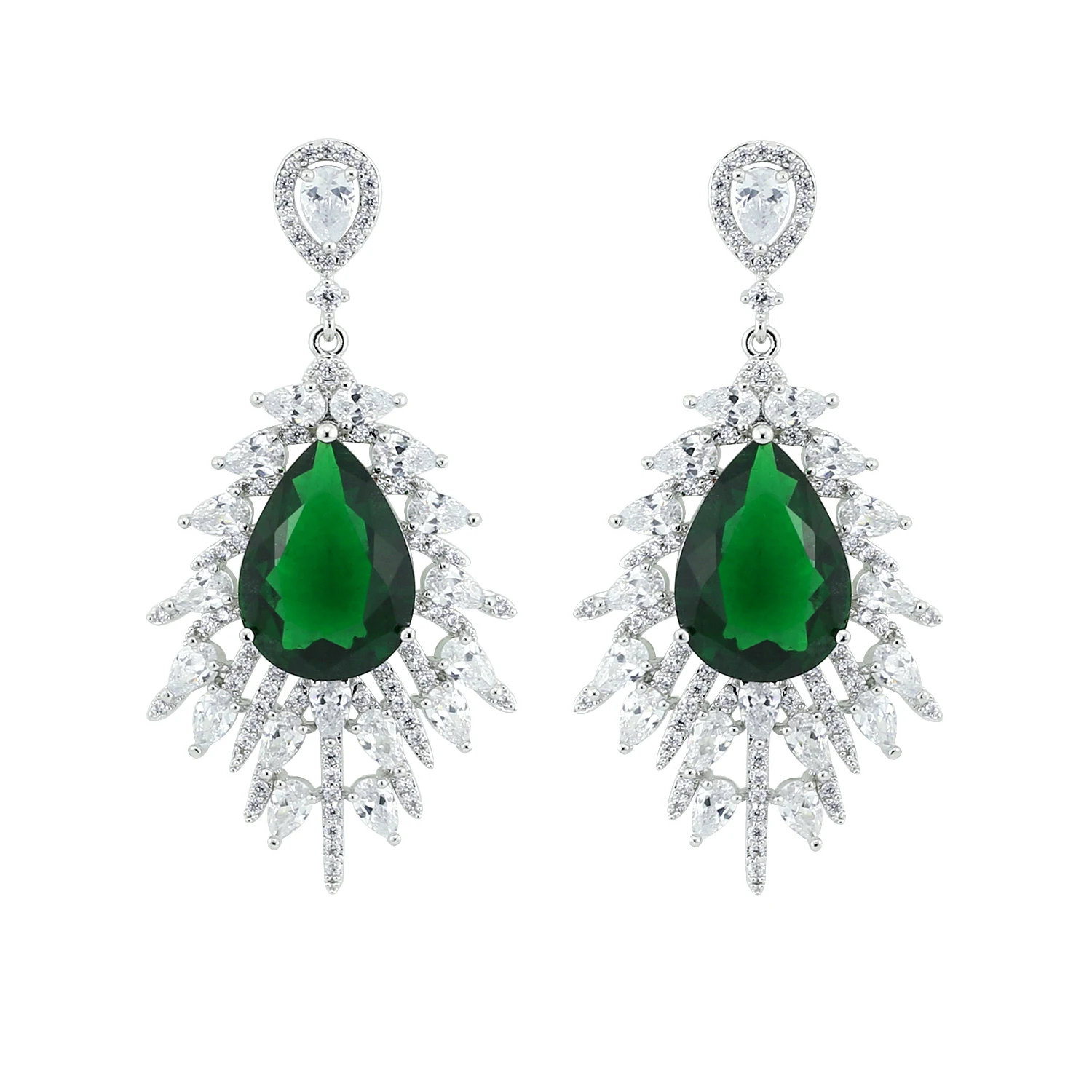 

Popular Full CZ Cubic Zirconia Drop Dangle Bridal Wedding Earring for Women Jewelry CE10092