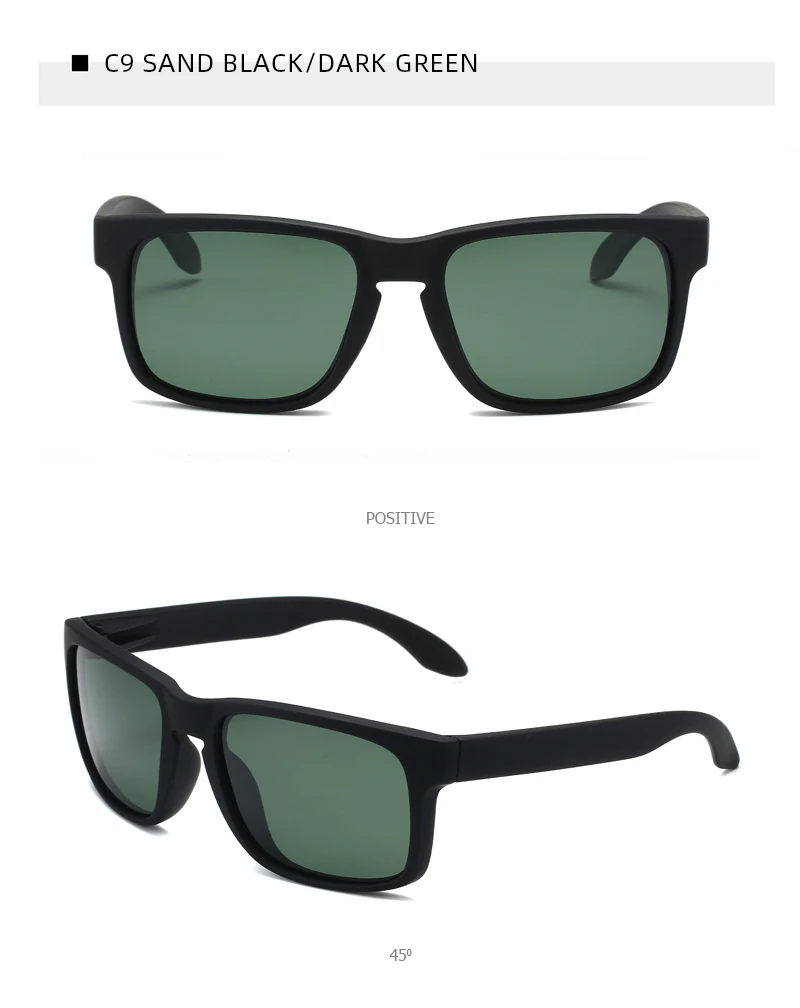 Klassische Fashion Square Polarisierte Sonnenbrille Männer Vintage Kunststoff Männliche Sonnenbrille Frauen Stilvolle Schwarz Outdoor Sport Shades UV400 – Detail 13