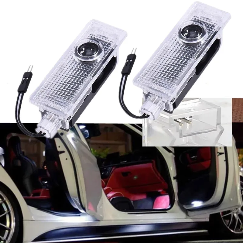 Projetor de porta de carro led, 2 peças, boas-vindas, sombra fantasma, acessórios para e60 e46 e61 f07 f10 f11 f18 e63 e65 e90 e92 e93 e91 f30