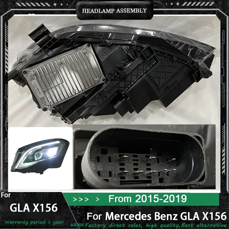 Car Front Lights For Benz GLA Headlights 2015-2019 GLA200 GLA250 W156 Modified High Configure LED Headlight Assembly Accessories