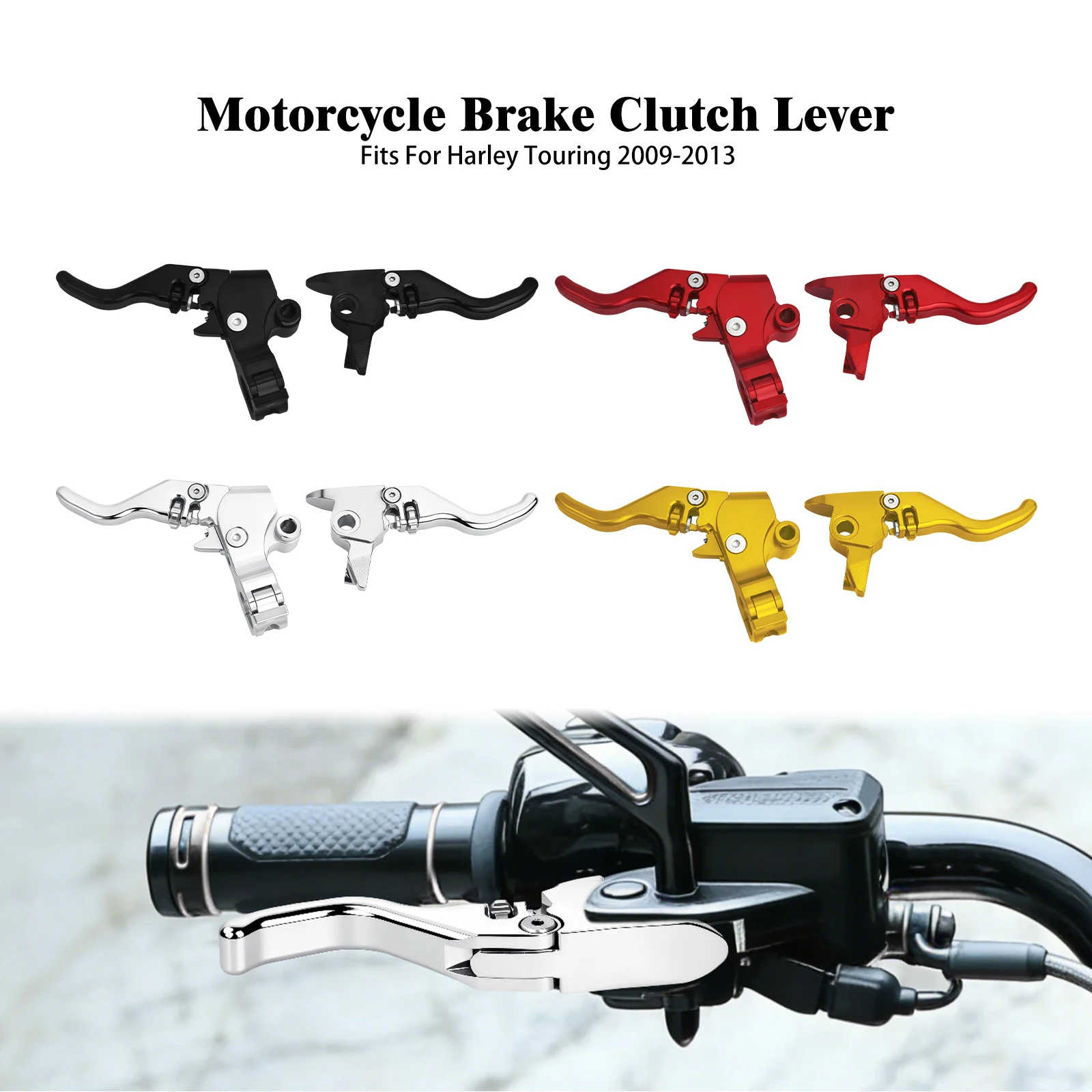 Motorcycle Brake Clutch Lever Hand Control Aluminum Fingers Levers For Harley Touring Ultra Limited Electra Street Glide 09-2013
