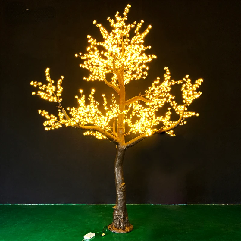 artificial  yellow led cherry  blossom trees  customized size holiday lights led cherry tree lights