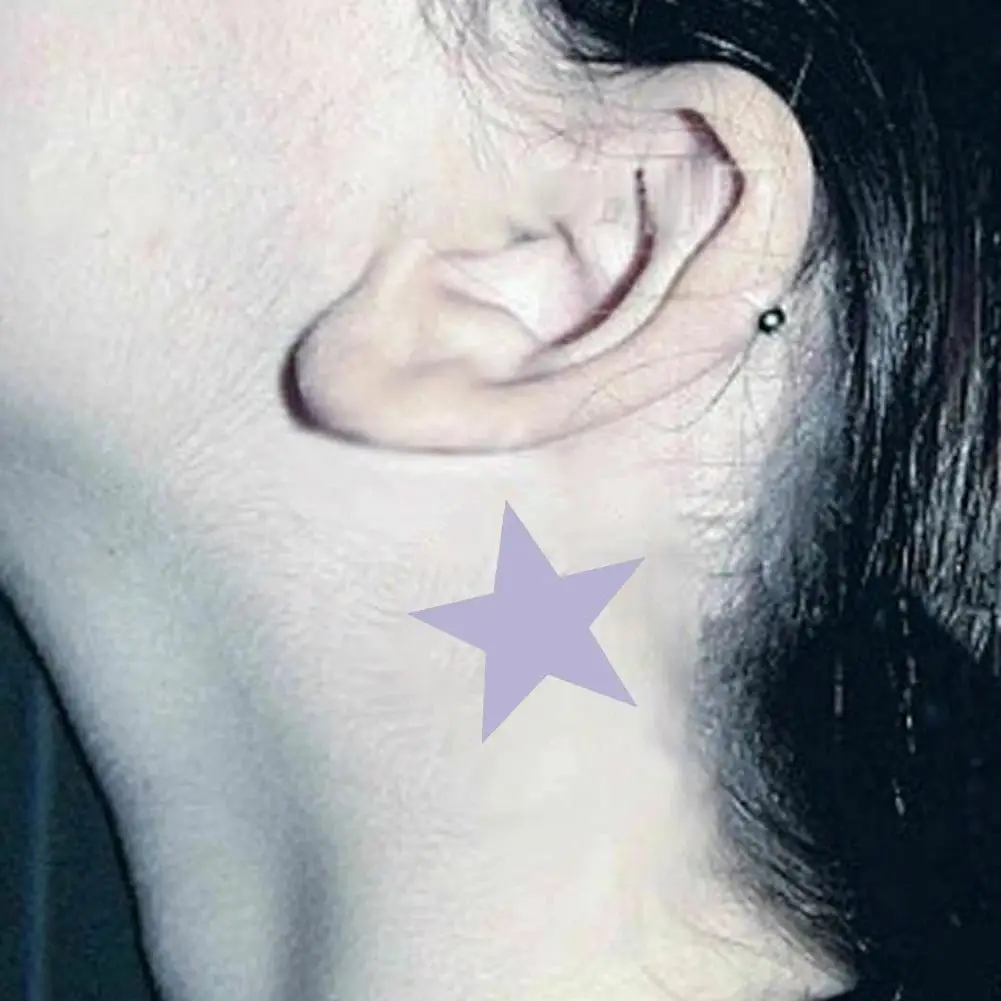 Kolorowe tatuaże tymczasowe w kształcie pięcioramiennej gwiazdy, wodoodporne, długotrwałe, półtrwałe naklejki dla kobiet i mężczyzn D4R7