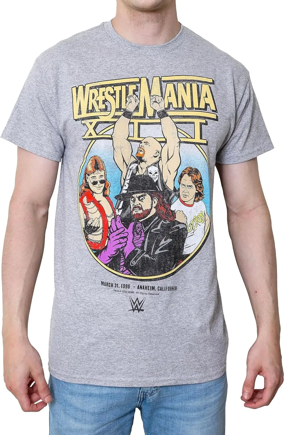 Wrestlemania Retro Stone Cold Steve HBK Austin Piper Undertaker Wrestling Adult T-Shirt