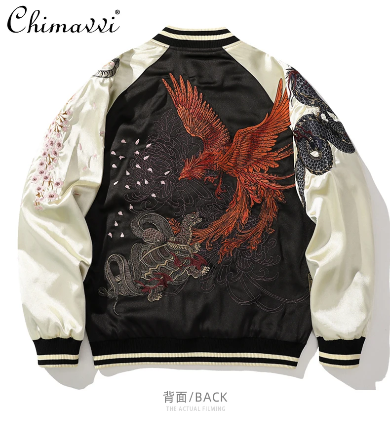 Heavy Embroidered Baseball Jacket Men's Autumn and Winter New Fashion Yokosuka Long-sleeved Contrasting Color Handsome Coat