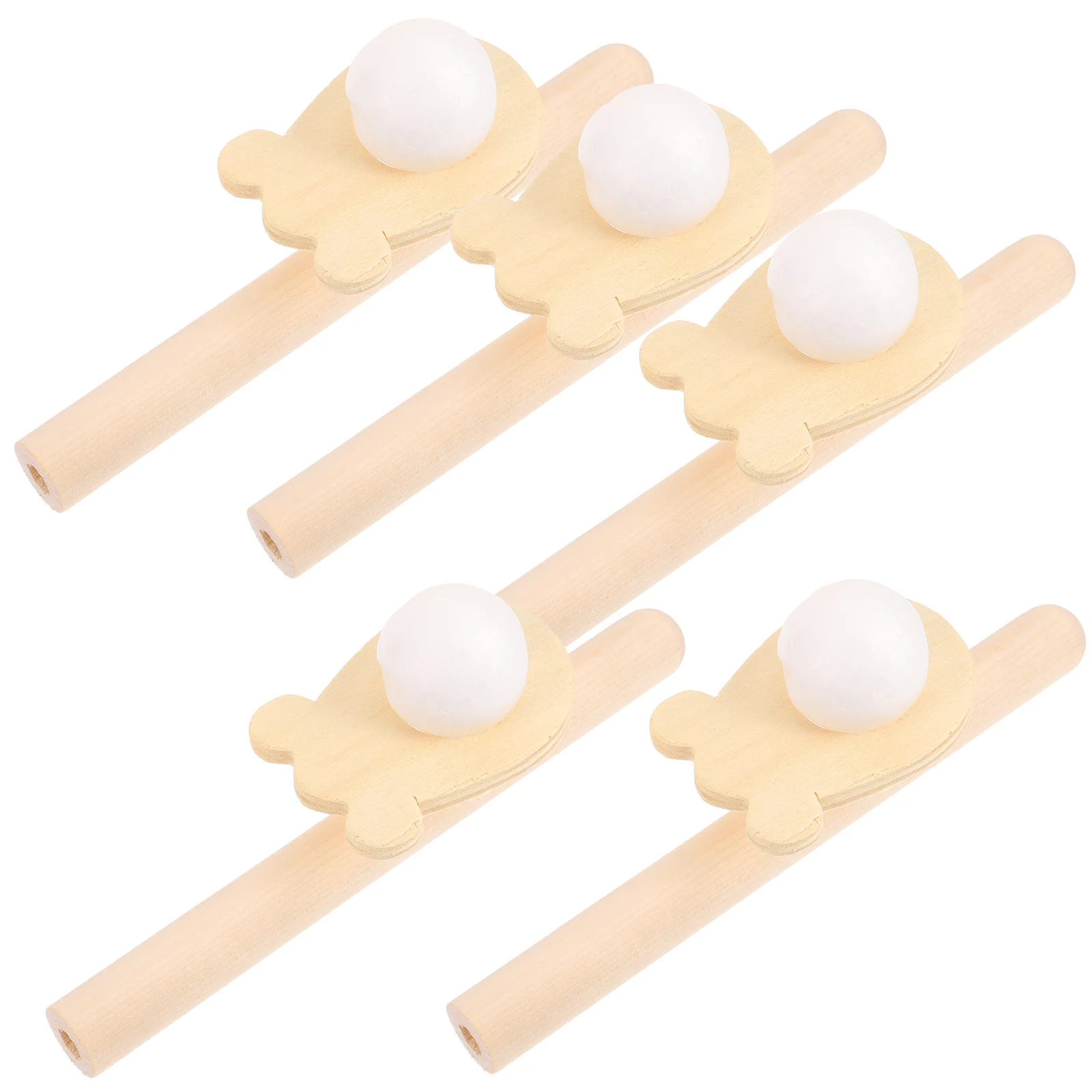 Gioco di tubi con sfera che soffia in legno da 5 pezzi per bambini Divertimento per feste in famiglia all'aperto Giocattolo per tubi per bambini, Palla che soffia galleggiante, Galleggiante in legno