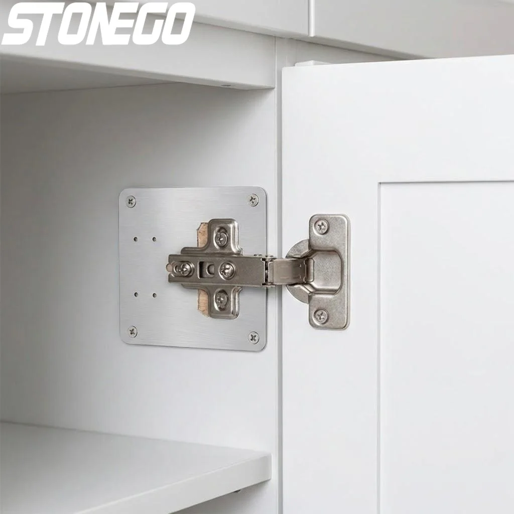 Steel Cabinet Door Hinge Repair Plate Reinforcement Hardware Mounting Fixing Corner Brace 1 2 4 Pcs Rusty Steel Rust Finish
