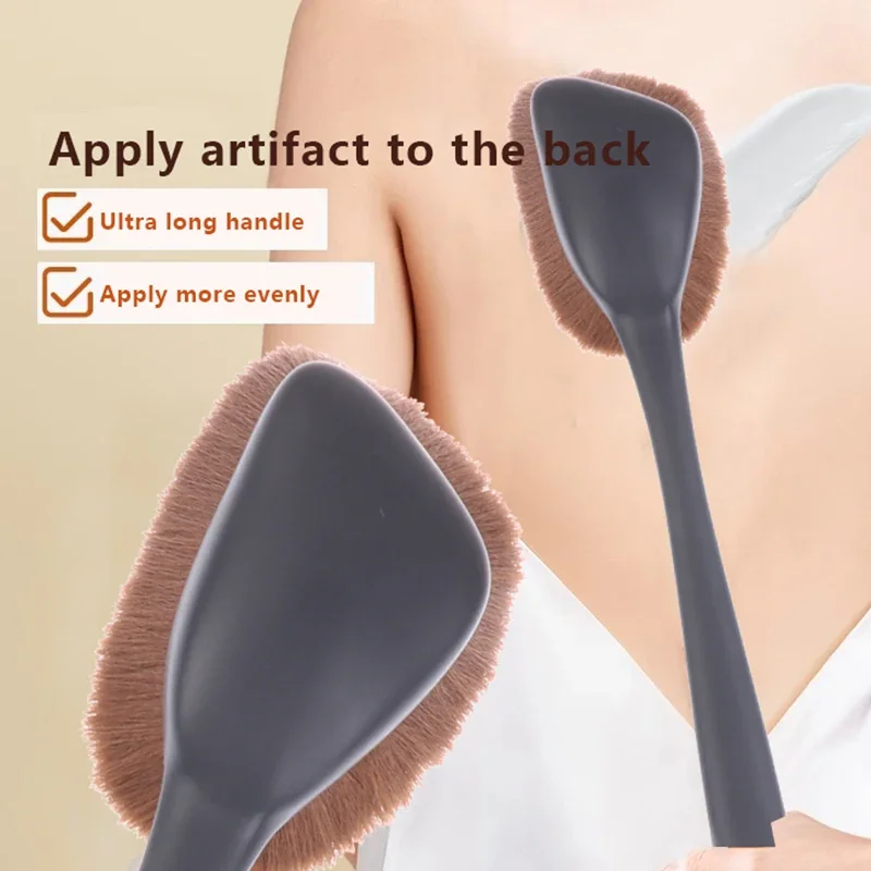 

Dense Hair Back Rubs Massager Bath Brush Easy Lotion Applicator Extra Long Handle Easily Self Apply Large Area Self-Tanning