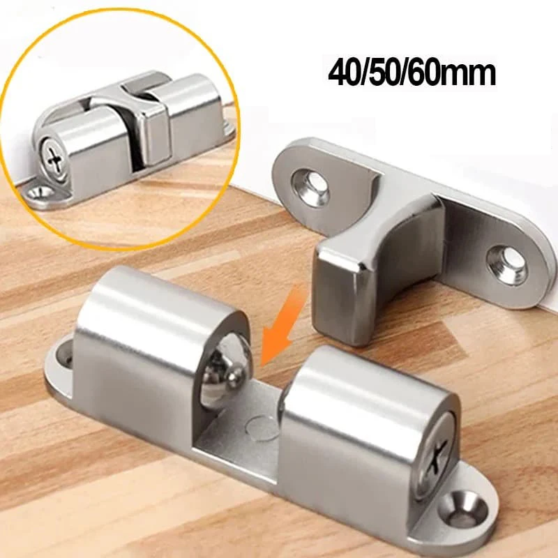 40/50/60mm Furniture Door Ball Latch Brass Double Roller Spring Ball Catch Latches Cabinet Closet Door Adjustable Tension Latch