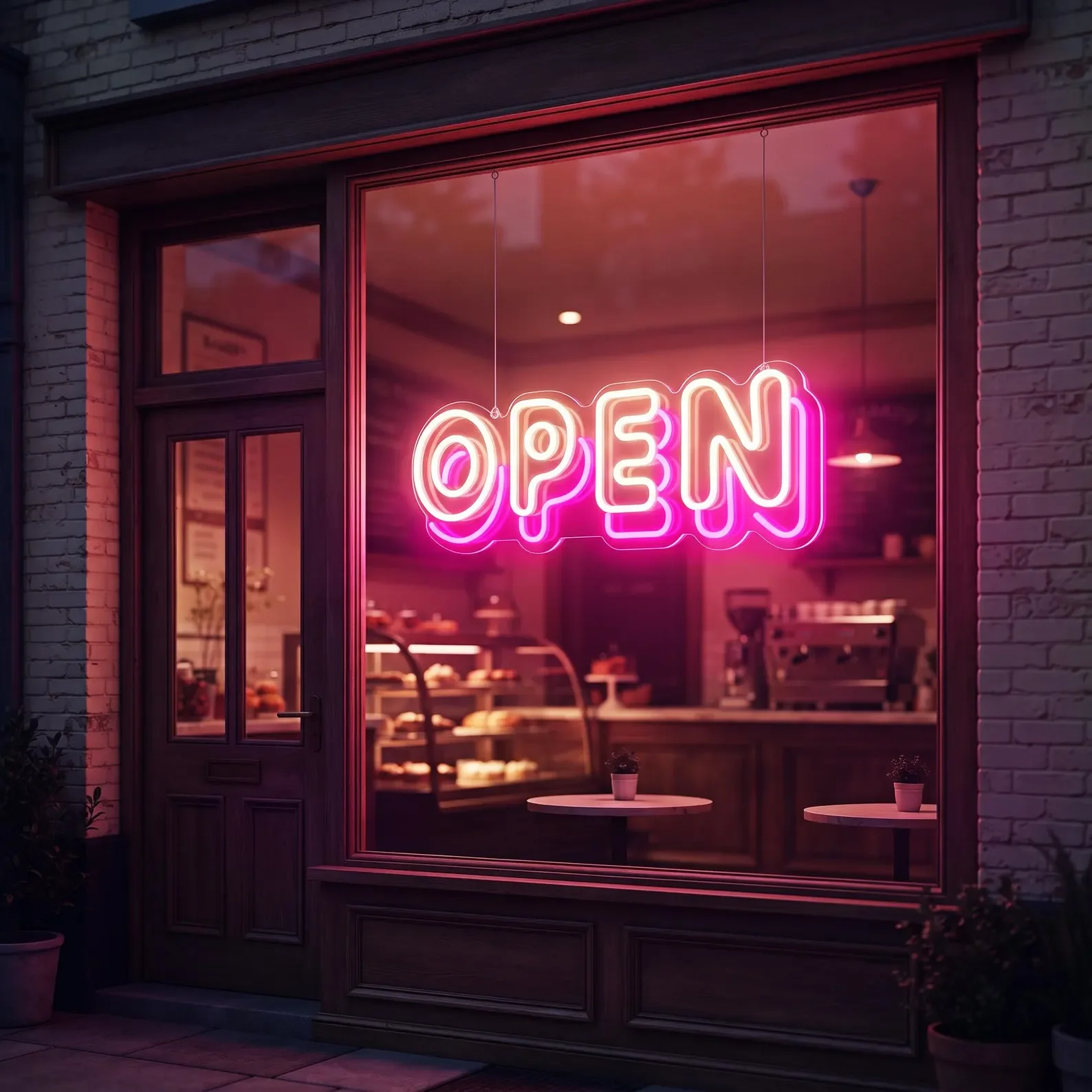 Double Stroke Open Neon Sign, Open Sign Door Decor, Open Neon Sign, Open LED Neon Light, Open Sign For Business Decoration