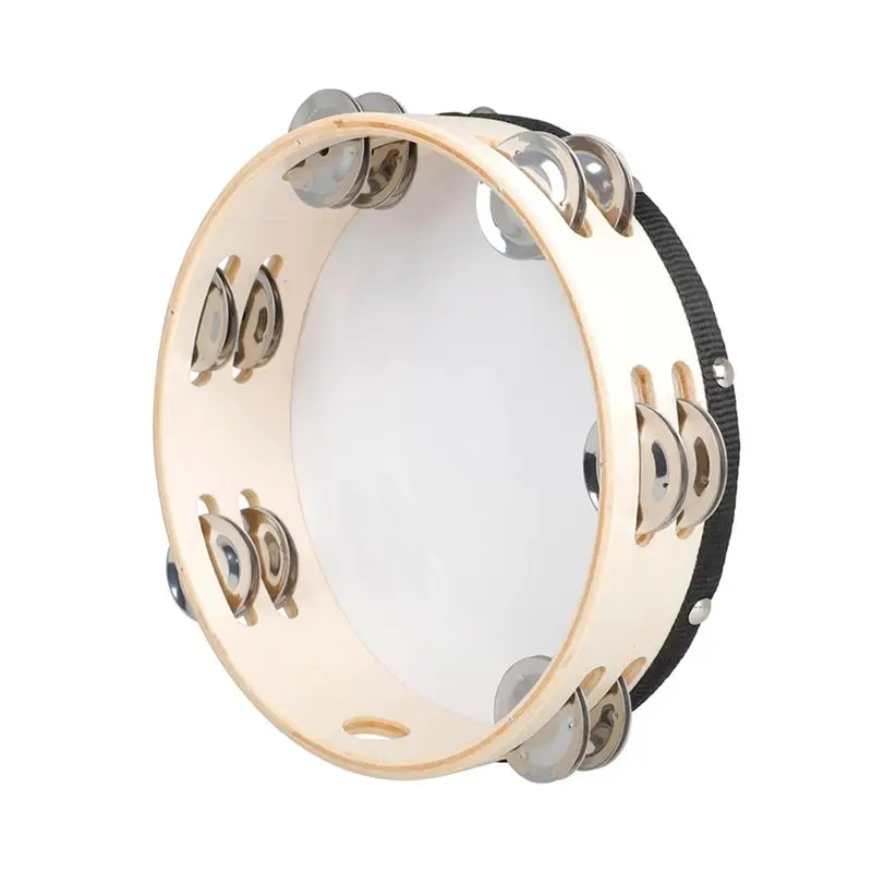 [N84R] Eight-Inch Palm Double-Layer Hand Tambourine Hand Rattle Cheer Early Education Equipment Hand Tambourine Instrument