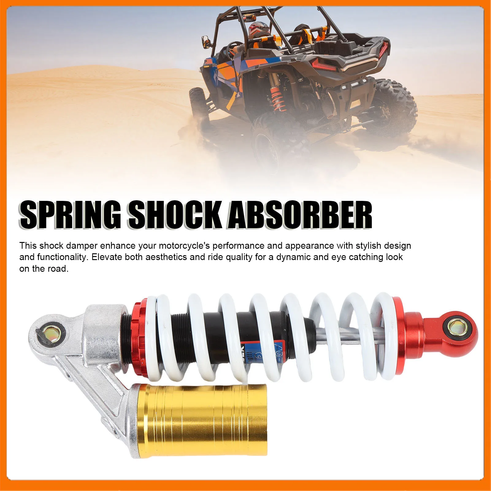 

Motorcycle Shock Absorber High Performance Spring 280mm Suspension Damper Heavy Duty Adjustable Damping Shockproof for ATV UTV