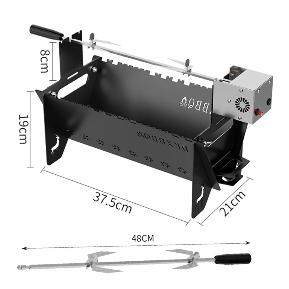 Outdoor Portable Foldable 220V Electric Rotating Barbecue Grill Automatic Rotary Cage Roaster Cooking Machine view 5