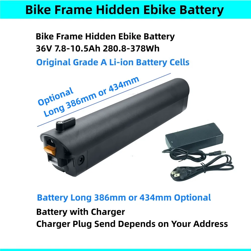 

Bike Frame Hidden Ebike Battery 36V 7.8Ah 8.7Ah 9.6Ah 10Ah 10.5Ah for Himo C30 C30R C30S Romet Corss Orkan E-bike Battery